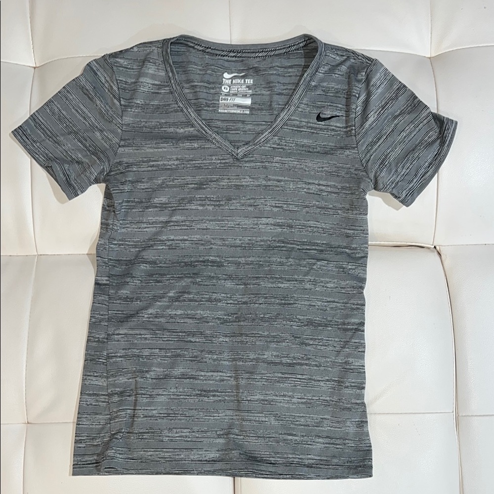 Nike Women's Gray V-Neck Top